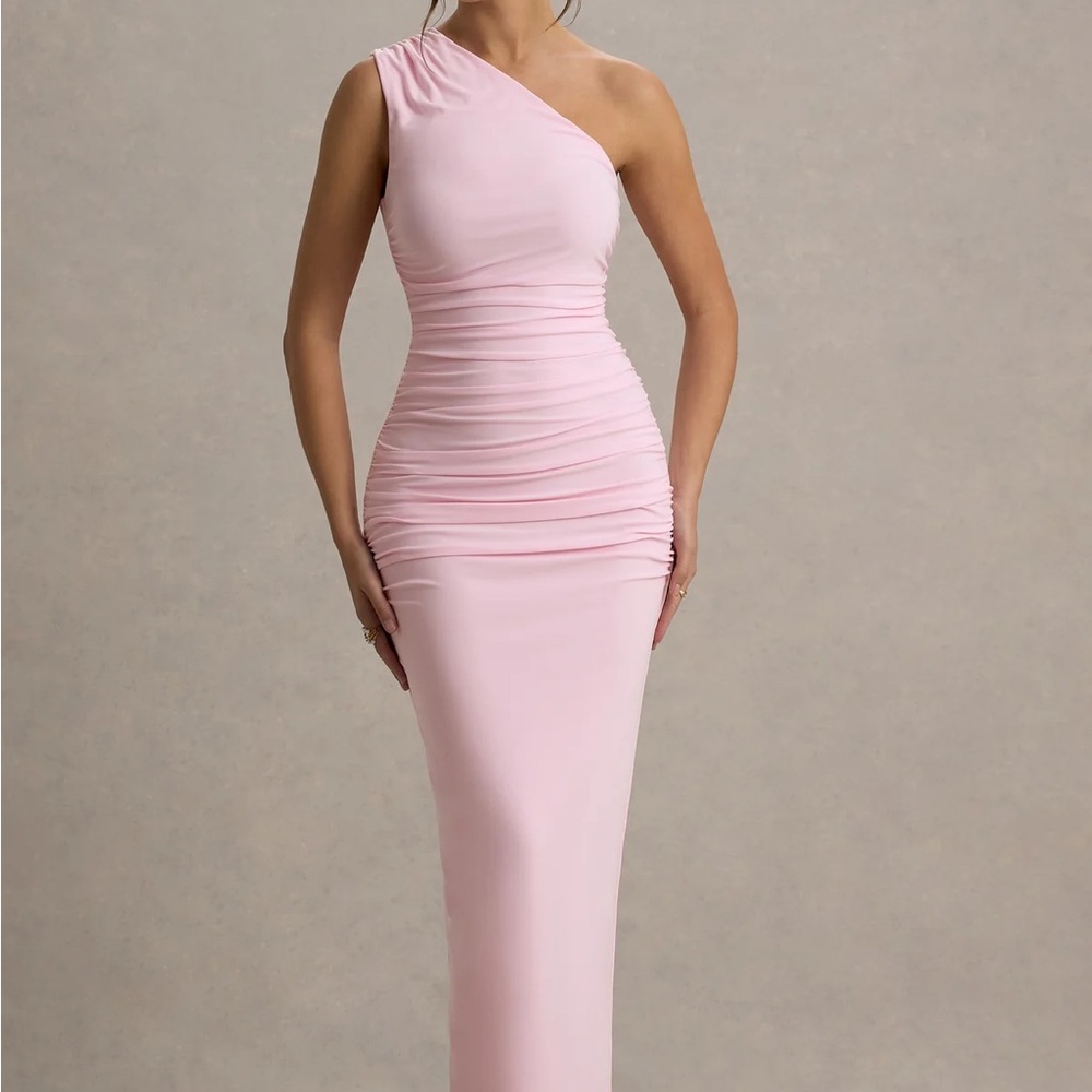 Club L London Blush One-Shoulder Dress